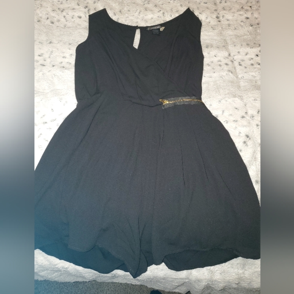 Caribbean Queen Black Romper with Gold Accent